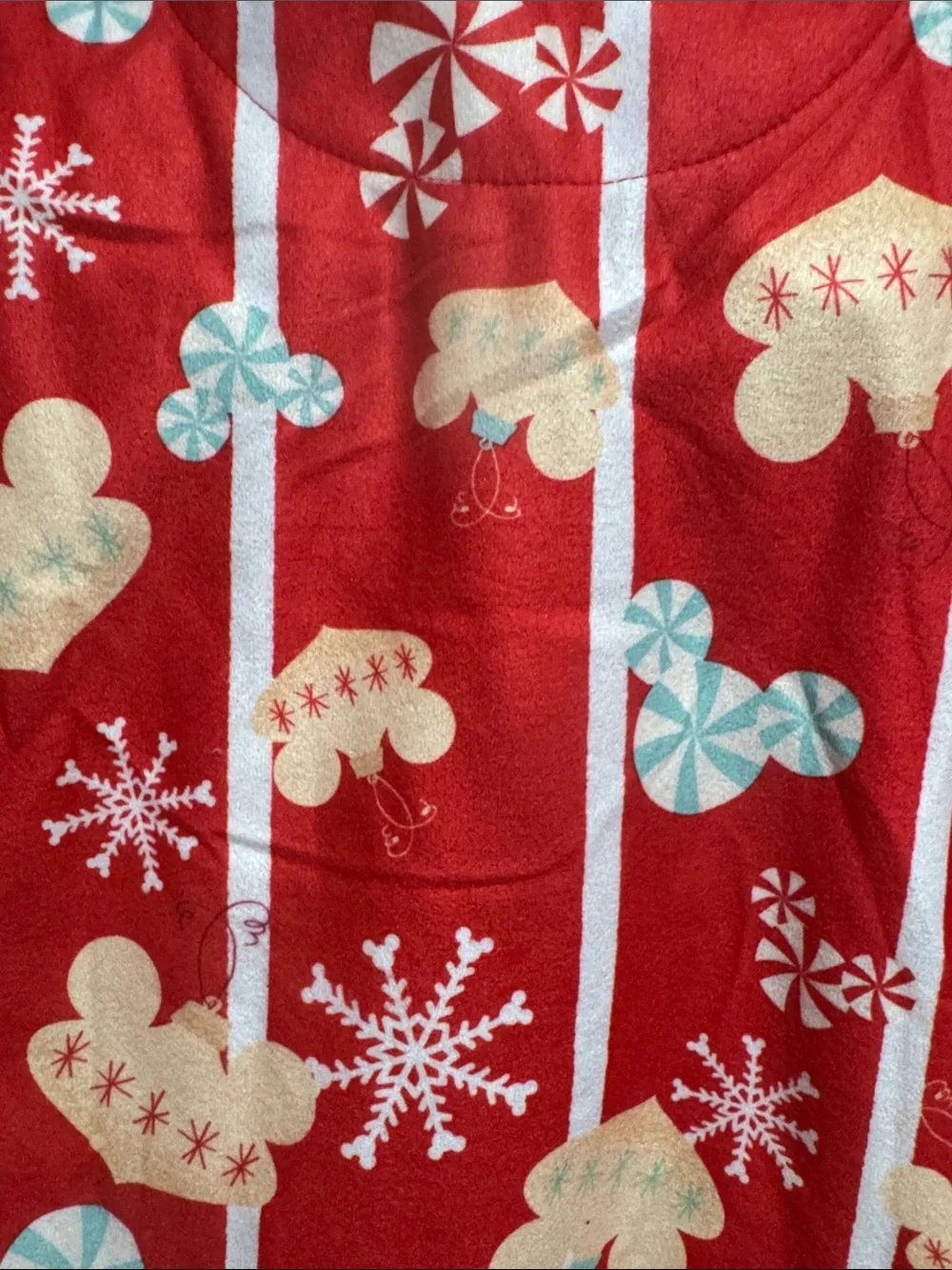 Disney Red Mickey Holiday Print Two-Piece Pajama Set
